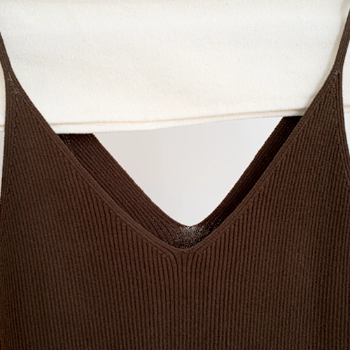 Ribbed V Neck Vest