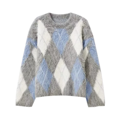 Жіночий дизайнерський светр із суміші мохерової пряжі Tie Dye